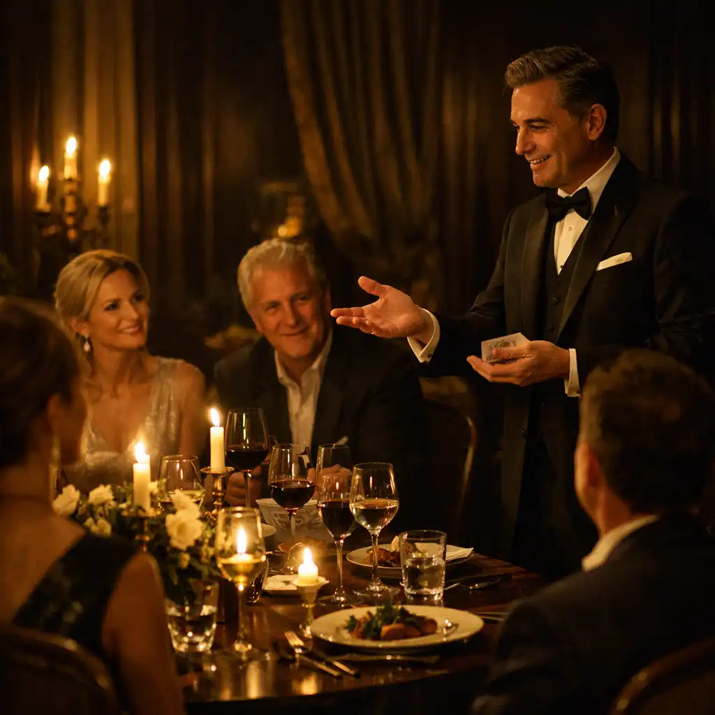 Elegant table entertainment scene