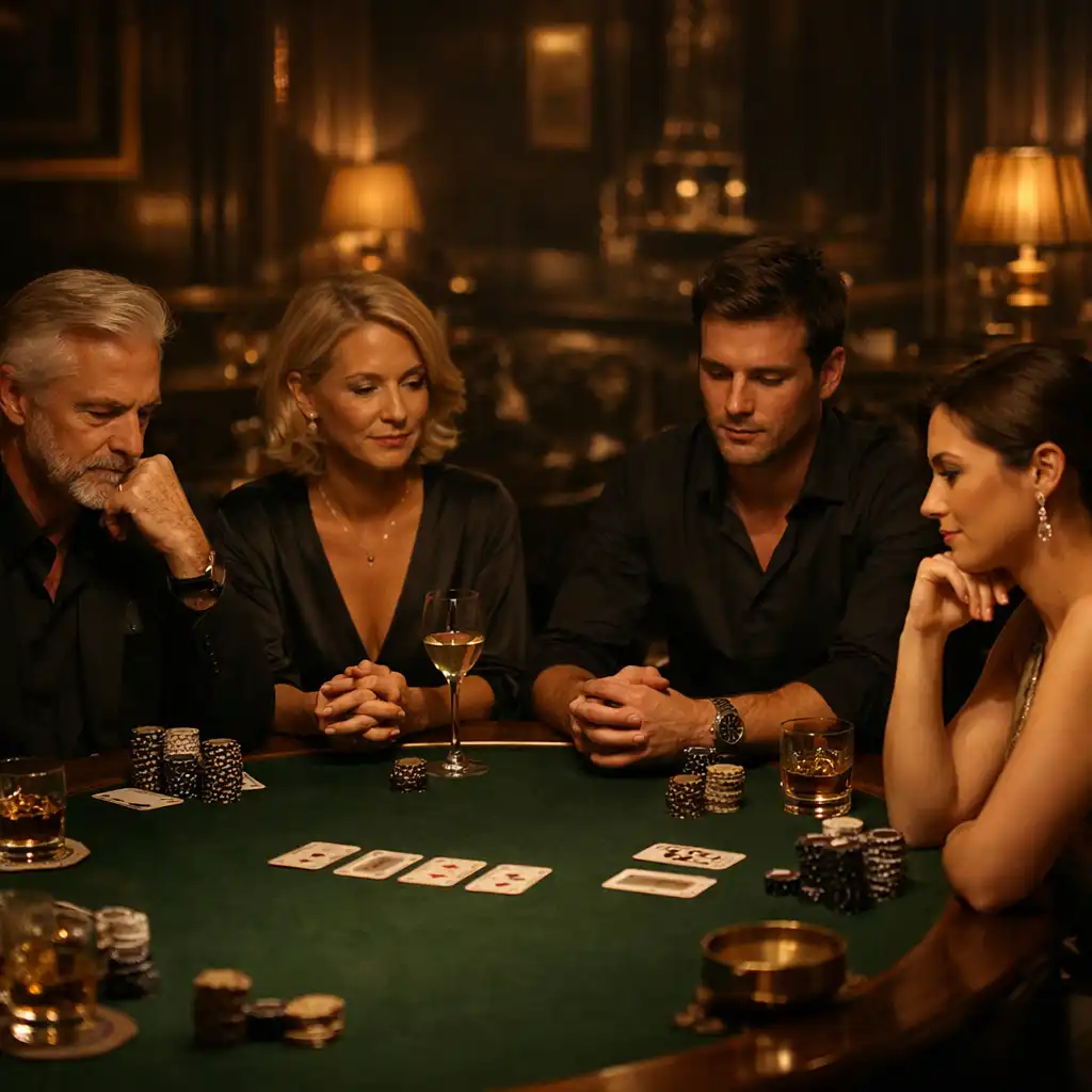 Intimate poker evening with refined setting