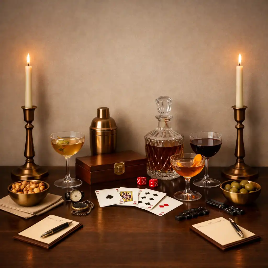 Symmetrical dining table prepared for curated evening